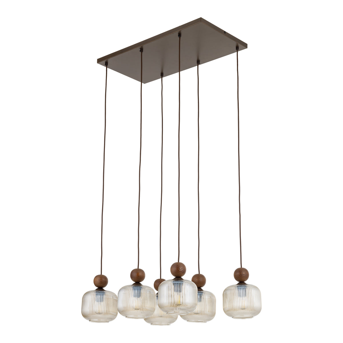 Lustră TK Lighting Ballo, nuc, 6 x E14, 11840