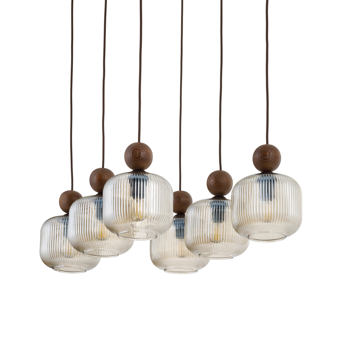 Lustră TK Lighting Ballo, nuc, 6 x E14, 11840