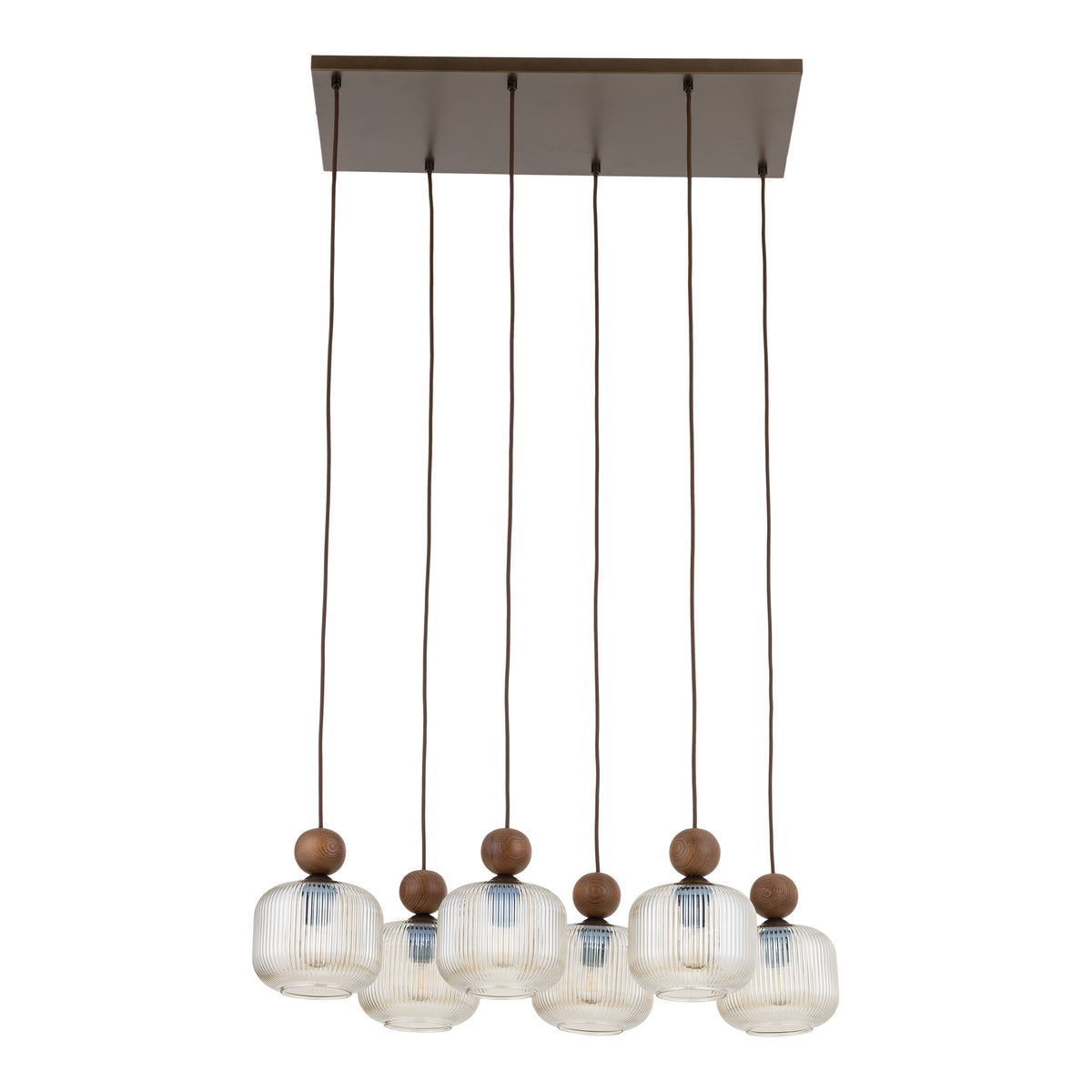 Lustră TK Lighting Ballo, nuc, 6 x E14, 11840