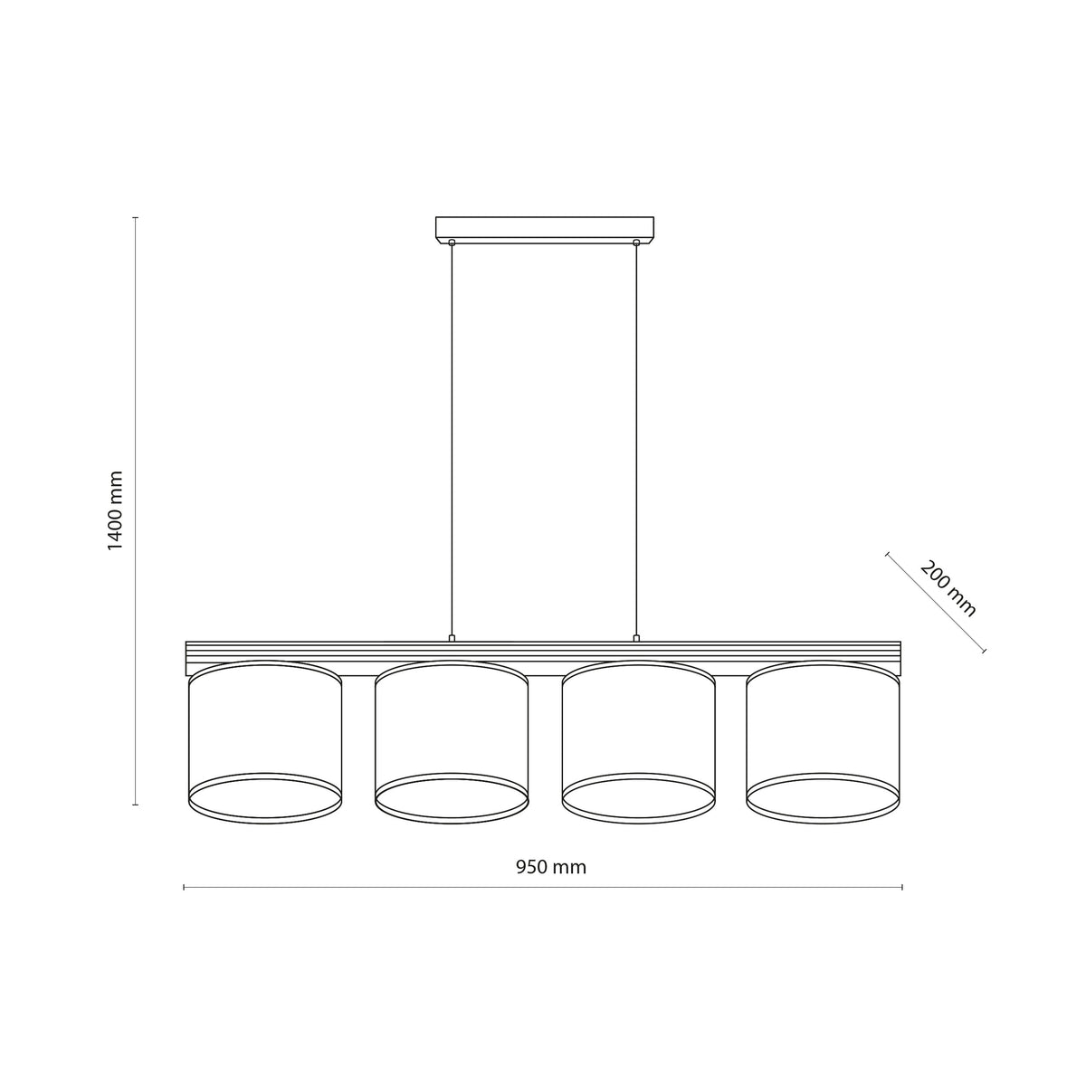 Lustră TK Lighting Viga Shade, nuc, 4 x E27, 11844