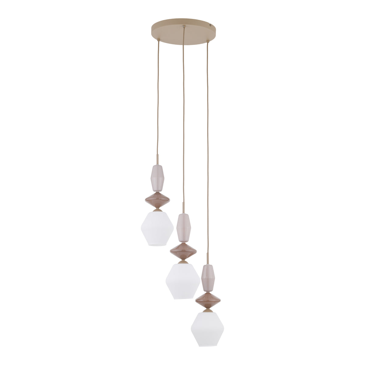 Lustră TK Lighting Zen Fuso Rotund, nisip, alb, 3 x E14, 11862