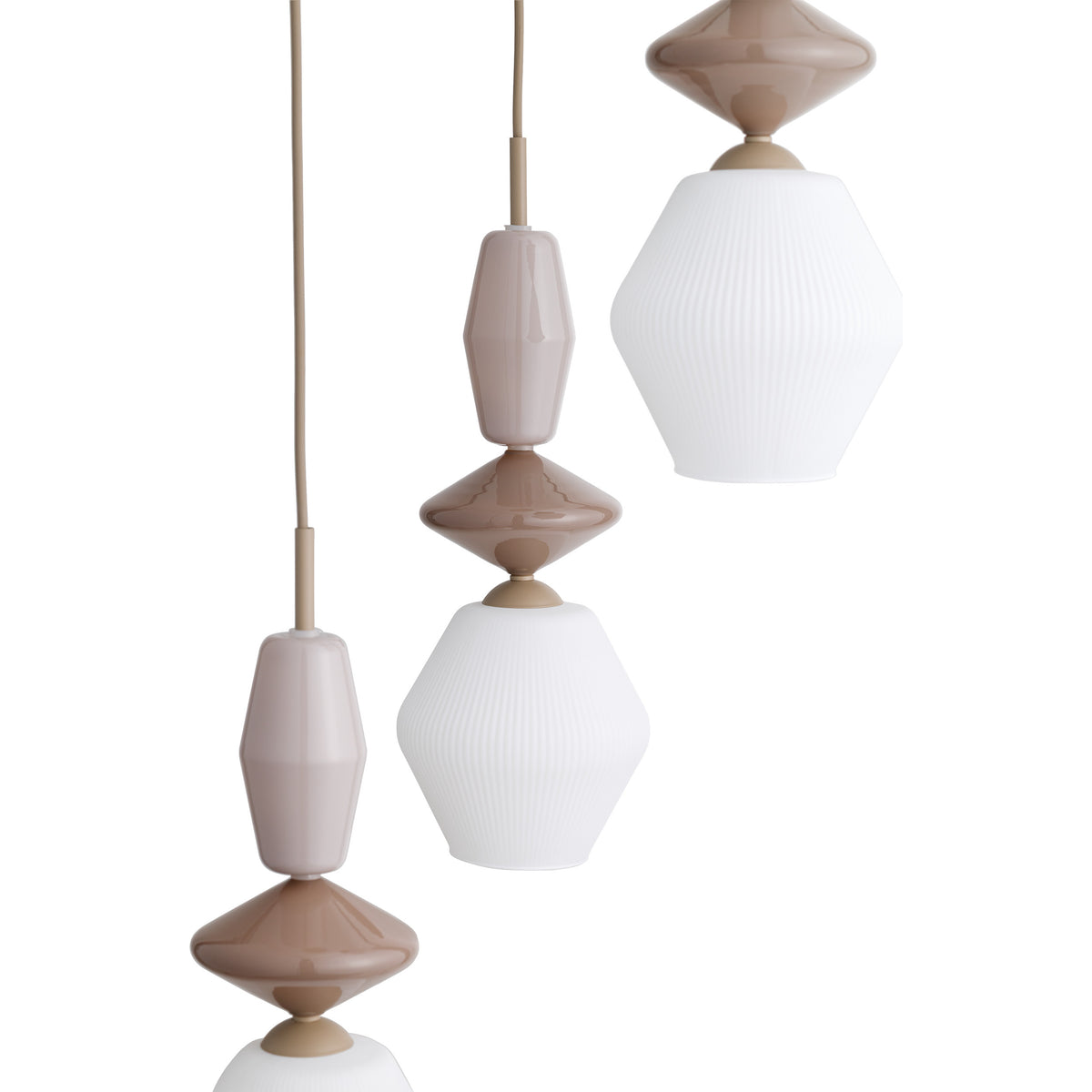 Lustră TK Lighting Zen Fuso Rotund, nisip, alb, 3 x E14, 11862