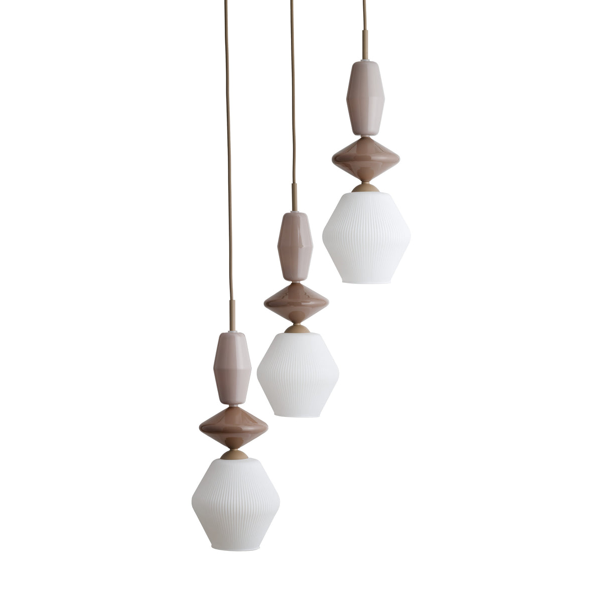 Lustră TK Lighting Zen Fuso Rotund, nisip, alb, 3 x E14, 11862