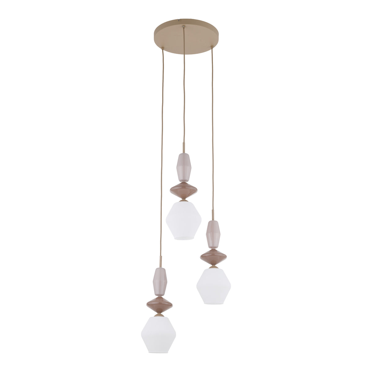 Lustră TK Lighting Zen Fuso Rotund, nisip, alb, 3 x E14, 11862