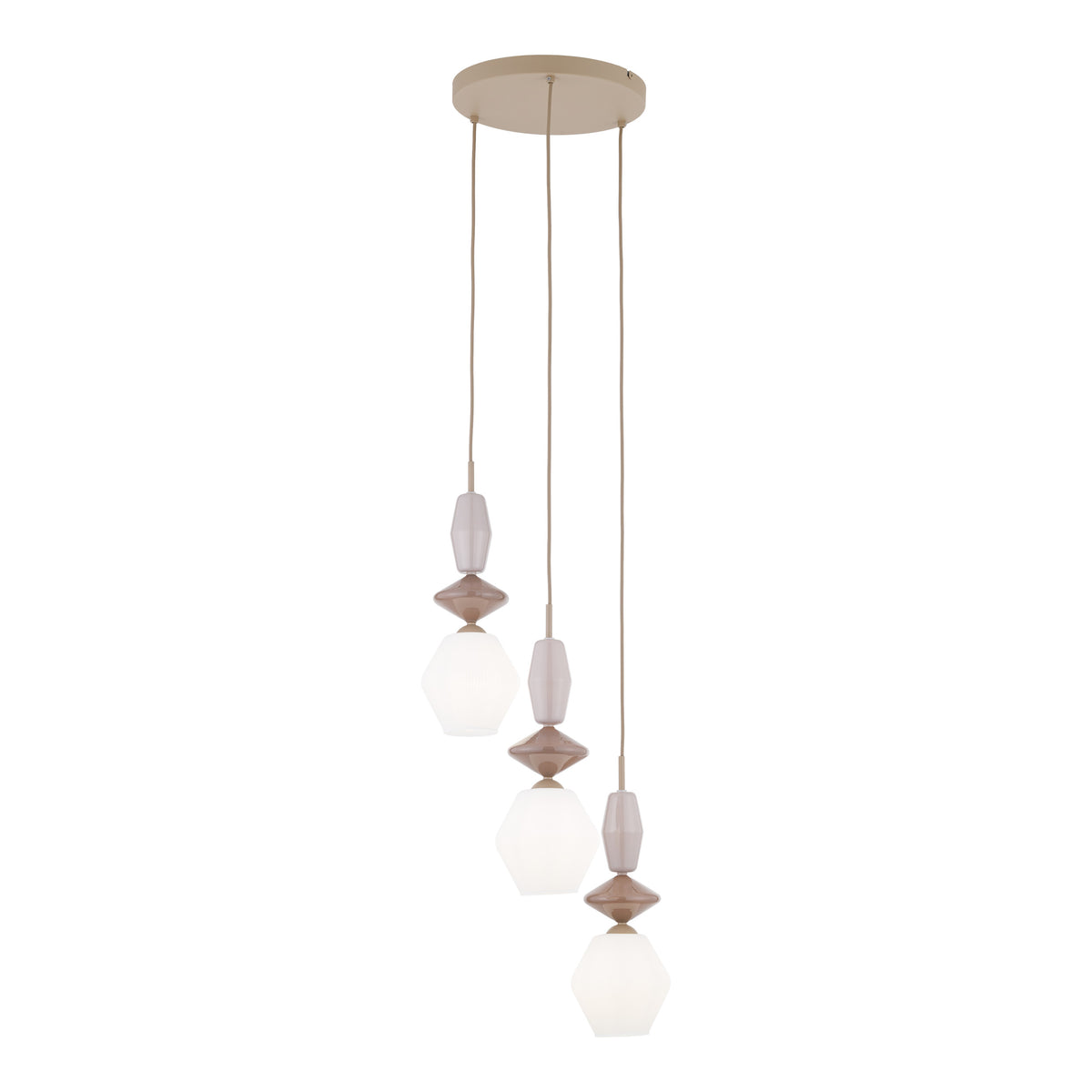 Lustră TK Lighting Zen Fuso Rotund, nisip, alb, 3 x E14, 11862