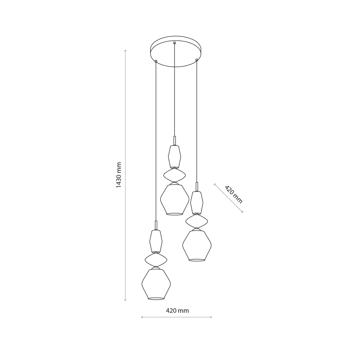 Lustră TK Lighting Zen Fuso Rotund, nisip, alb, 3 x E14, 11862
