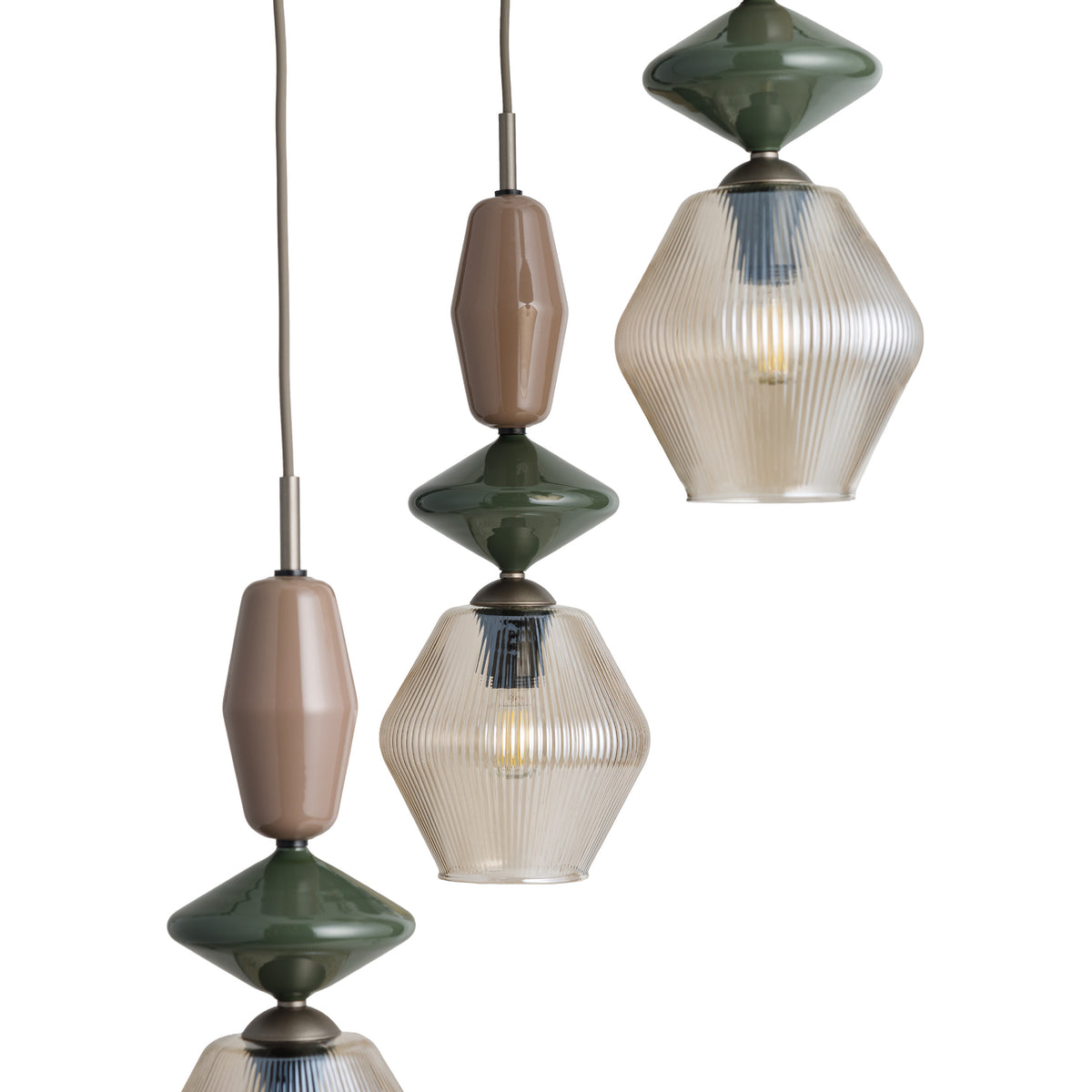 Lustră TK Lighting Zen Fuso Rotund, maro, coniac, 3 x E14, 11867