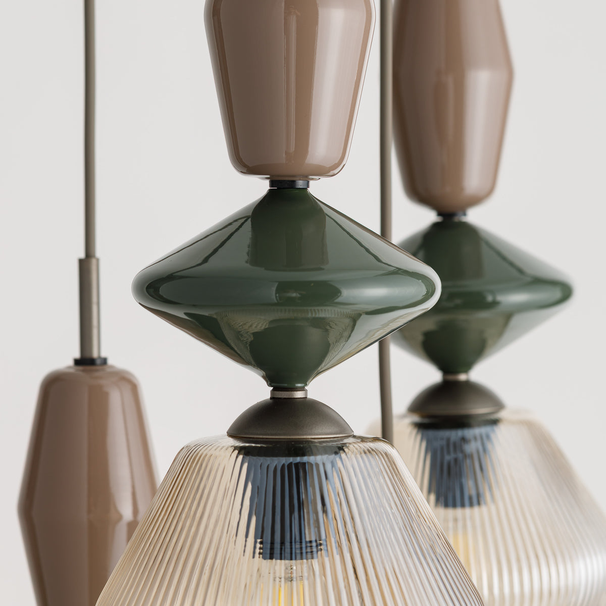 Lustră TK Lighting Zen Fuso Rotund, maro, coniac, 5 x E14, 11869
