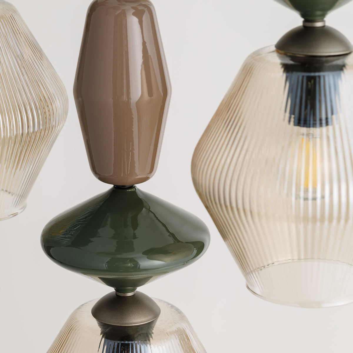Lustră TK Lighting Zen Fuso Rotund, maro, coniac, 5 x E14, 11869
