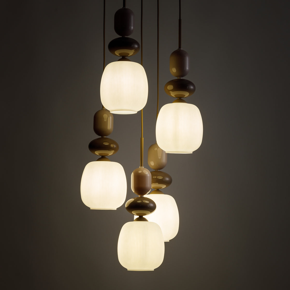Lustră TK Lighting Zen Botti Rotund, nisip, alb, 5 x E14, 11874