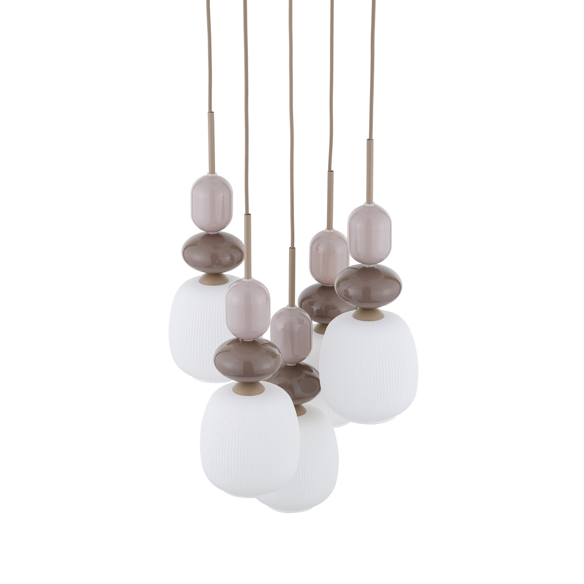 Lustră TK Lighting Zen Botti Rotund, nisip, alb, 5 x E14, 11874