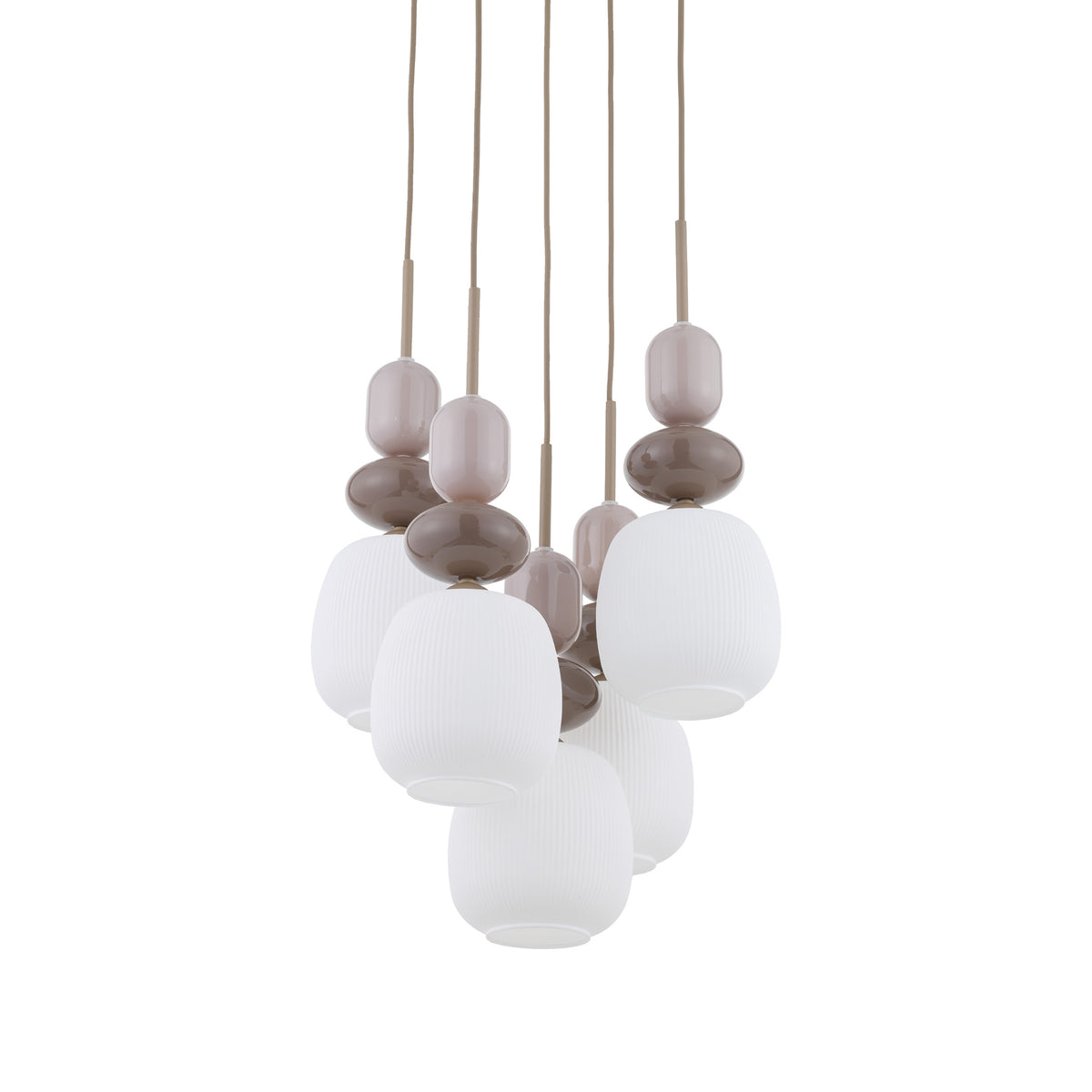 Lustră TK Lighting Zen Botti Rotund, nisip, alb, 5 x E14, 11874