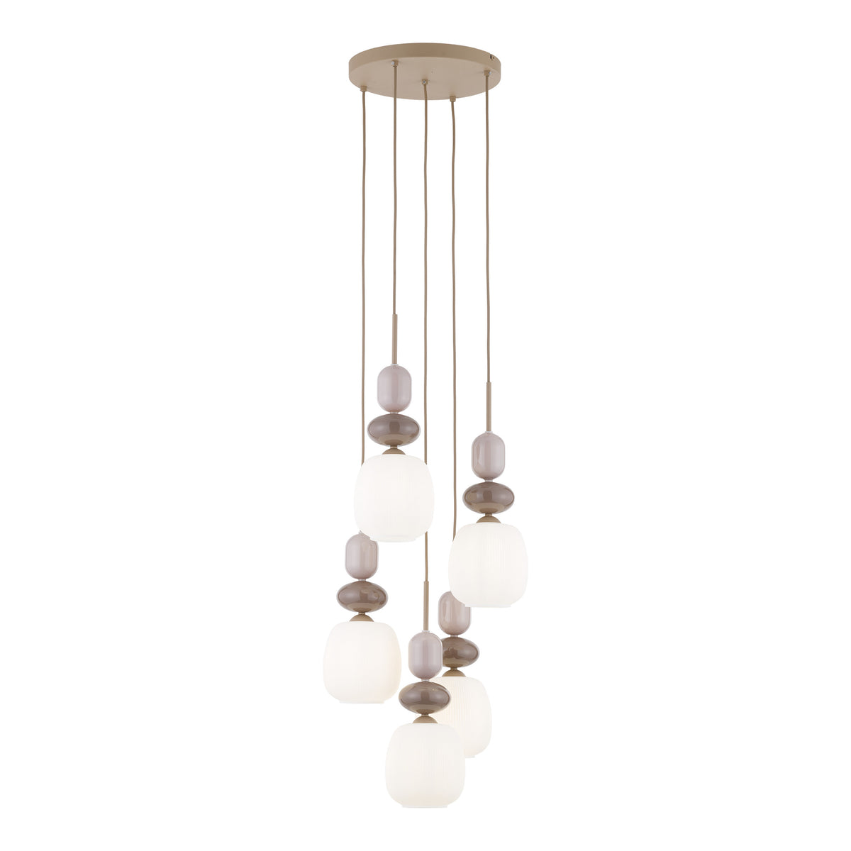 Lustră TK Lighting Zen Botti Rotund, nisip, alb, 5 x E14, 11874