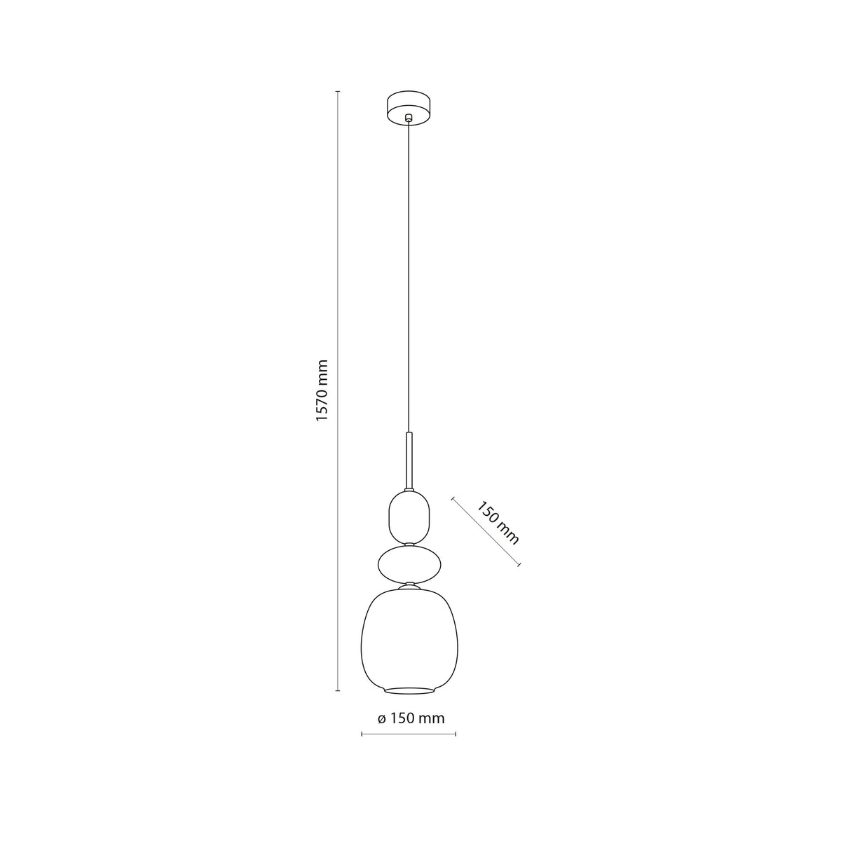 Pendul TK Lighting Zen Botti, maro, coniac, 11875