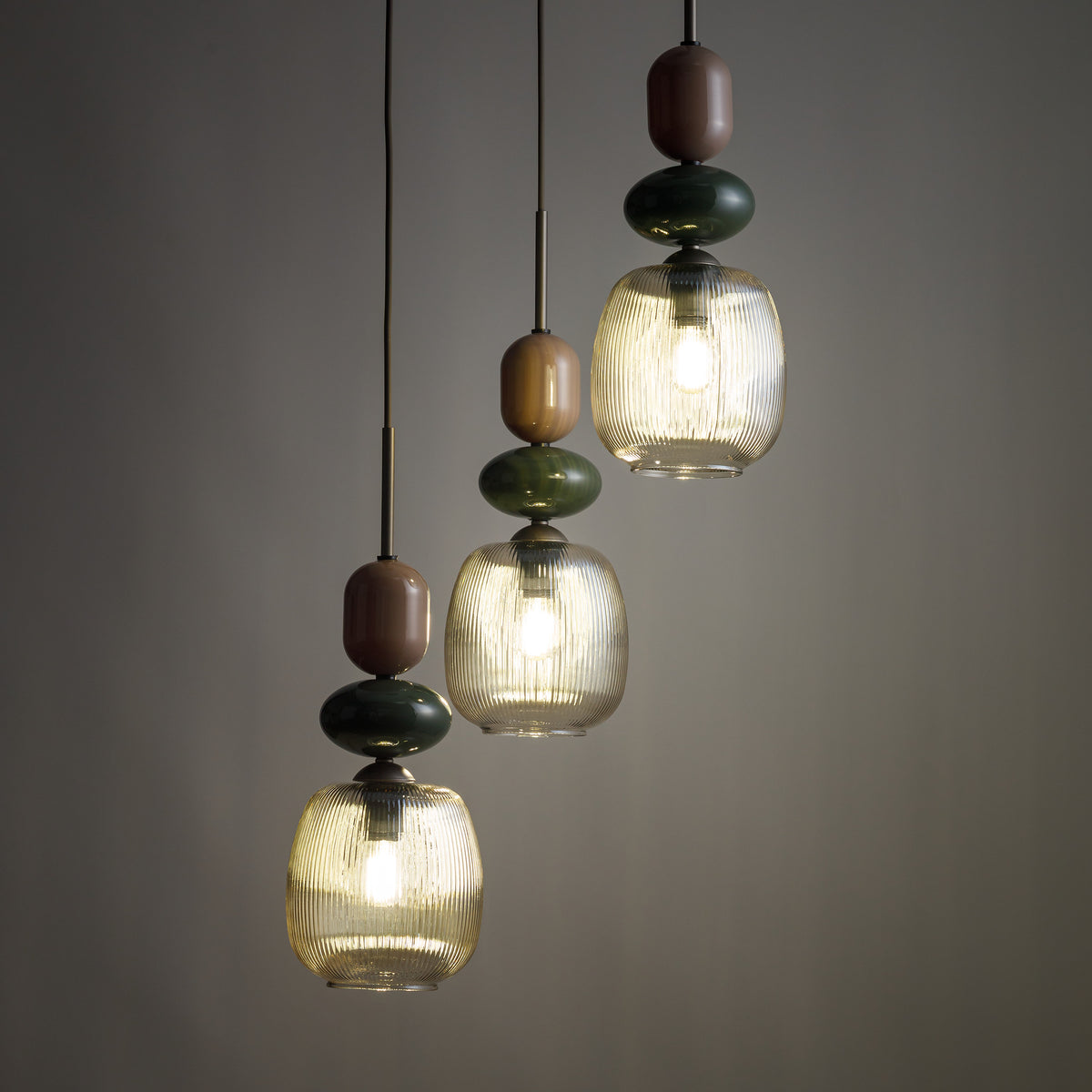 Lustră TK Lighting Zen Botti Rotund, maro, coniac, 3 x E14, 11877