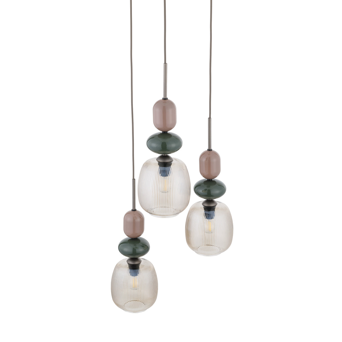 Lustră TK Lighting Zen Botti Rotund, maro, coniac, 3 x E14, 11877