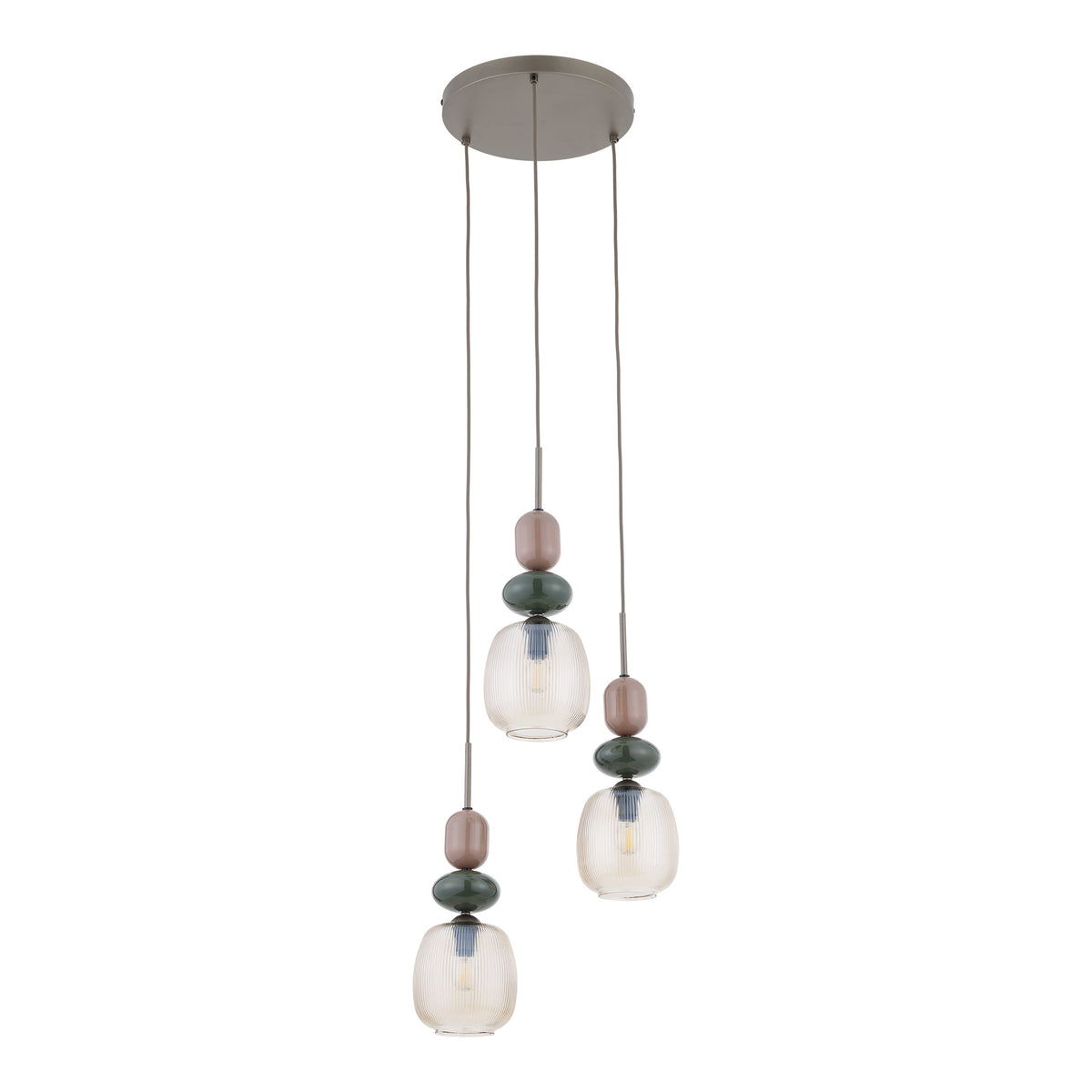 Lustră TK Lighting Zen Botti Rotund, maro, coniac, 3 x E14, 11877