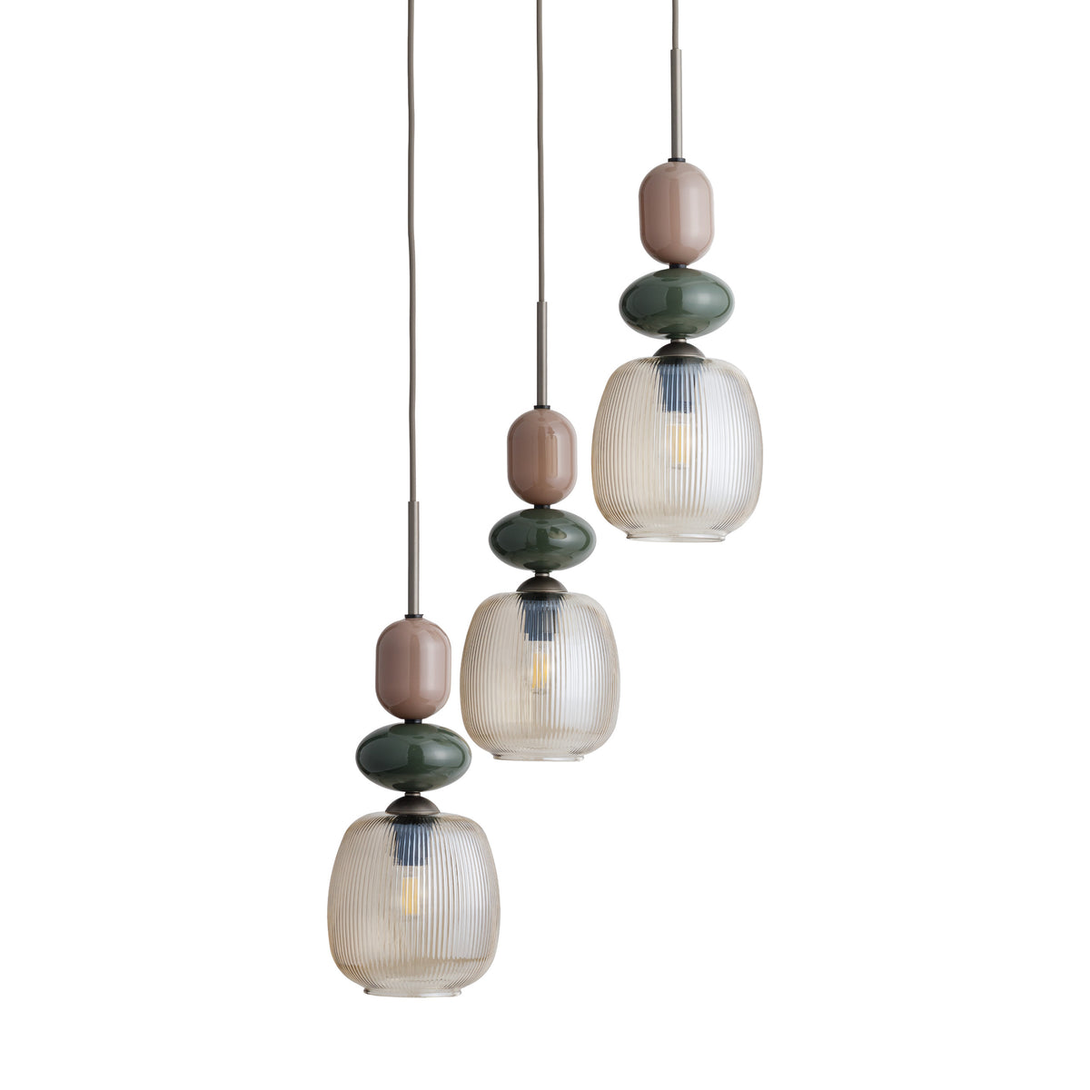 Lustră TK Lighting Zen Botti Rotund, maro, coniac, 3 x E14, 11877