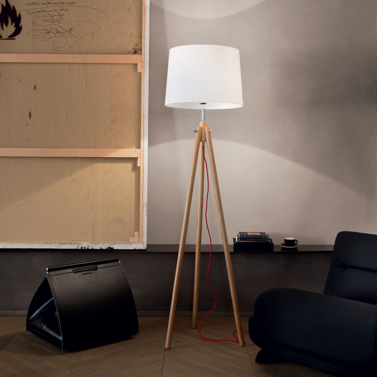 Lampadar Ideal Lux York PT1 Wood, 089805