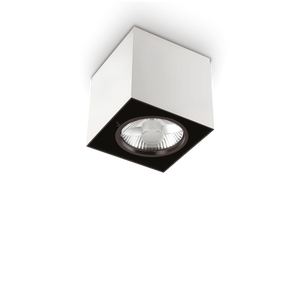 Plafonieră Ideal Lux Mood PL1 Square, alb, Ø15 cm, 140933