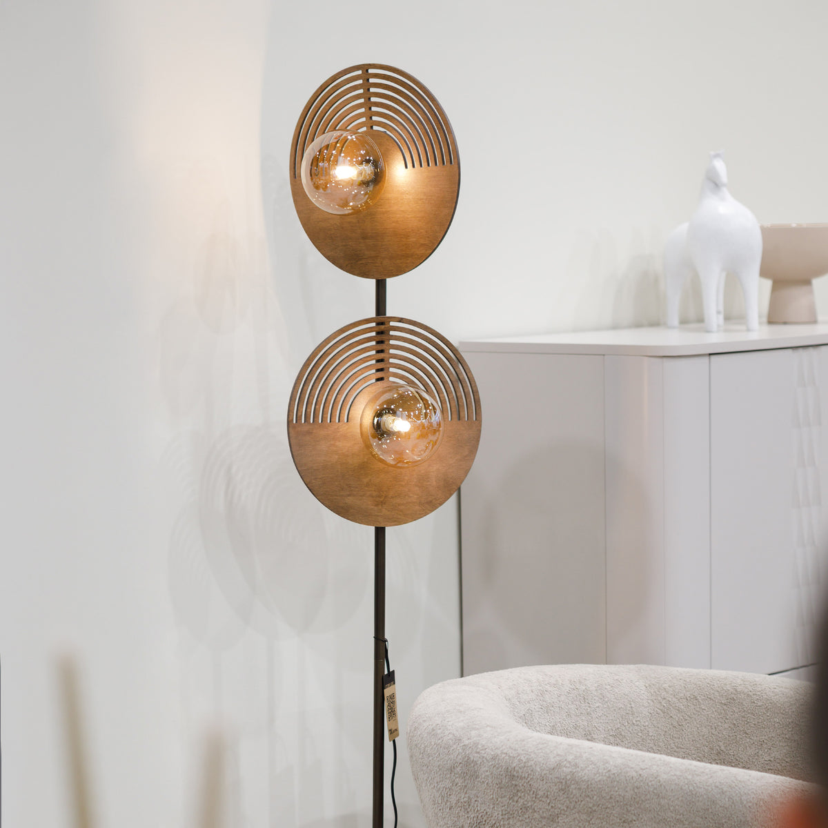Lampadar TK Lighting Lunar, lemn, 2 x G9, 16135