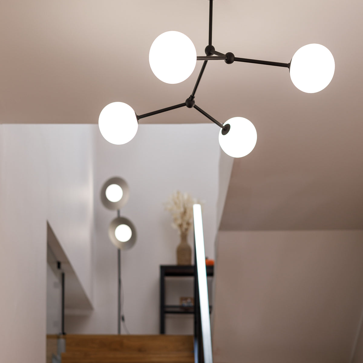 Lampadar TK Lighting Slate Glass, negru, 2 x G9, 16136