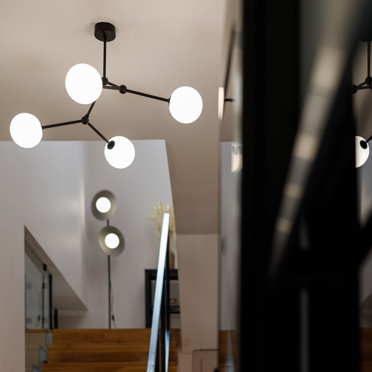 Lampadar TK Lighting Slate Glass, negru, 2 x G9, 16136