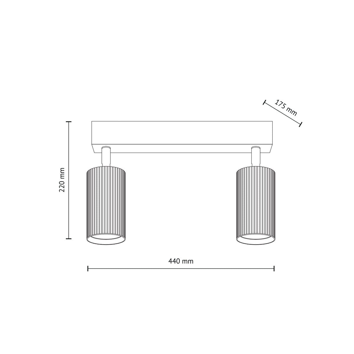 Aplică TK Lighting Tune, maro, 2 x GU10, 16147
