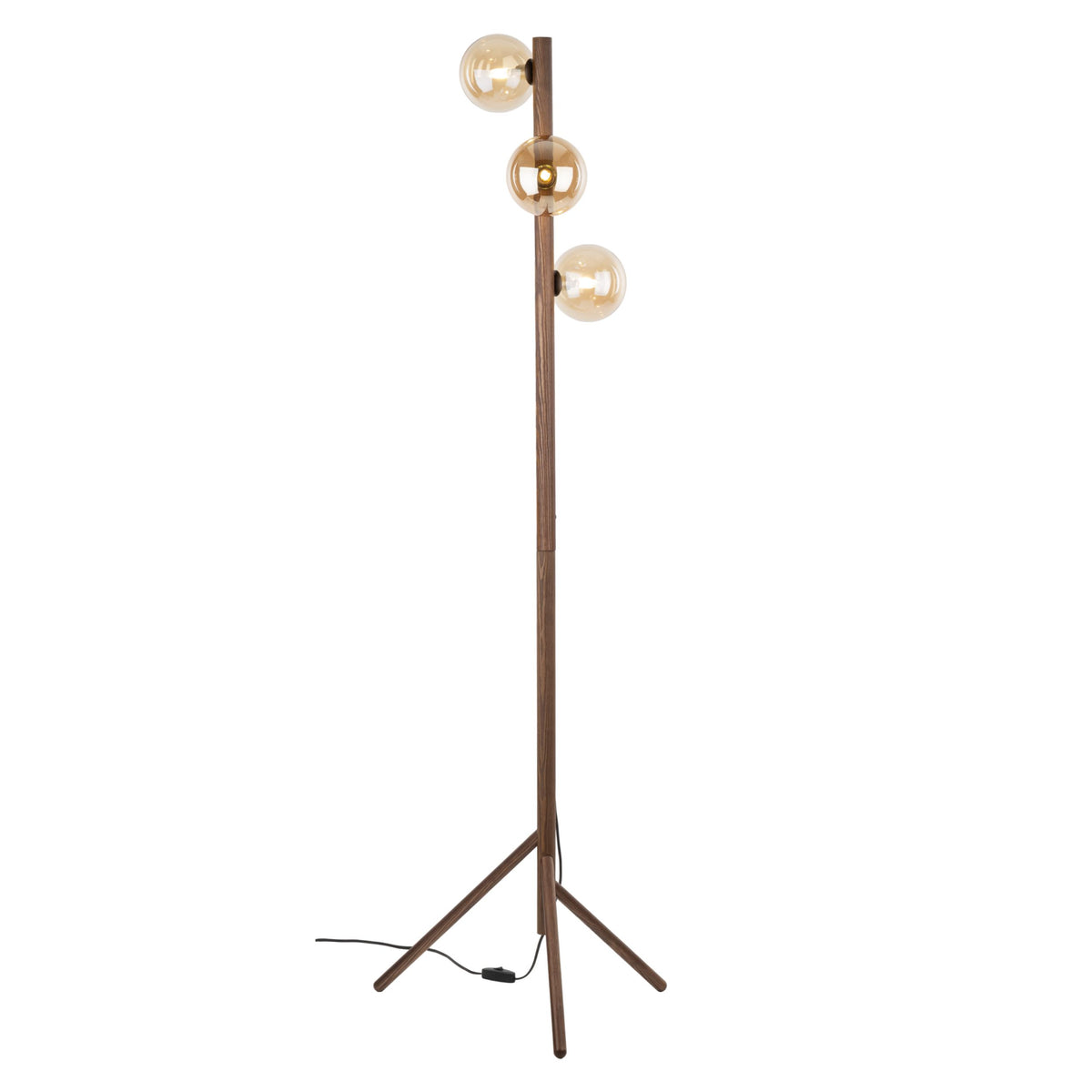 Lampadar TK Lighting Estera, lemn, nuc, chihlimbar, 3 x G9, 16151