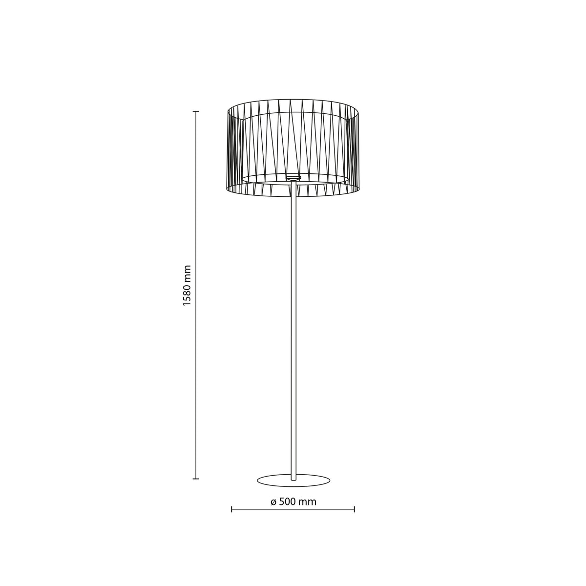 Lampadar TK Lighting Harmony, nisip, iută, 16199