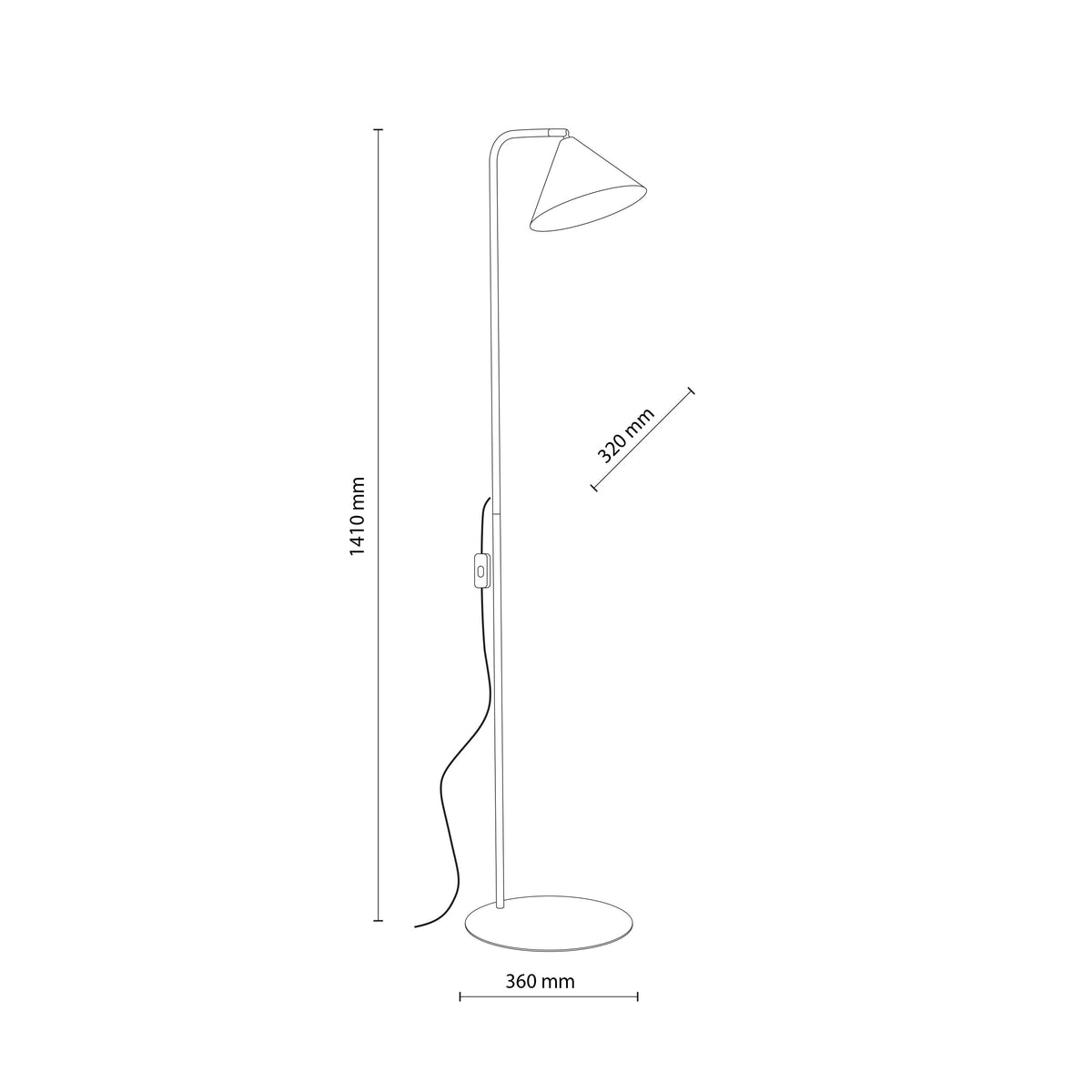 Lampadar TK Lighting Cono, nisip, 16204