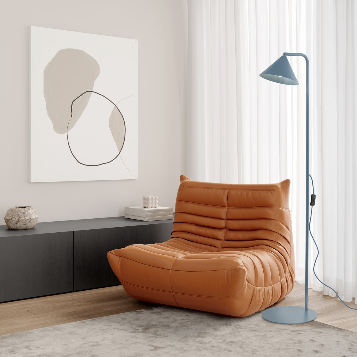 Lampadar TK Lighting Cono, bleumarin, 16206