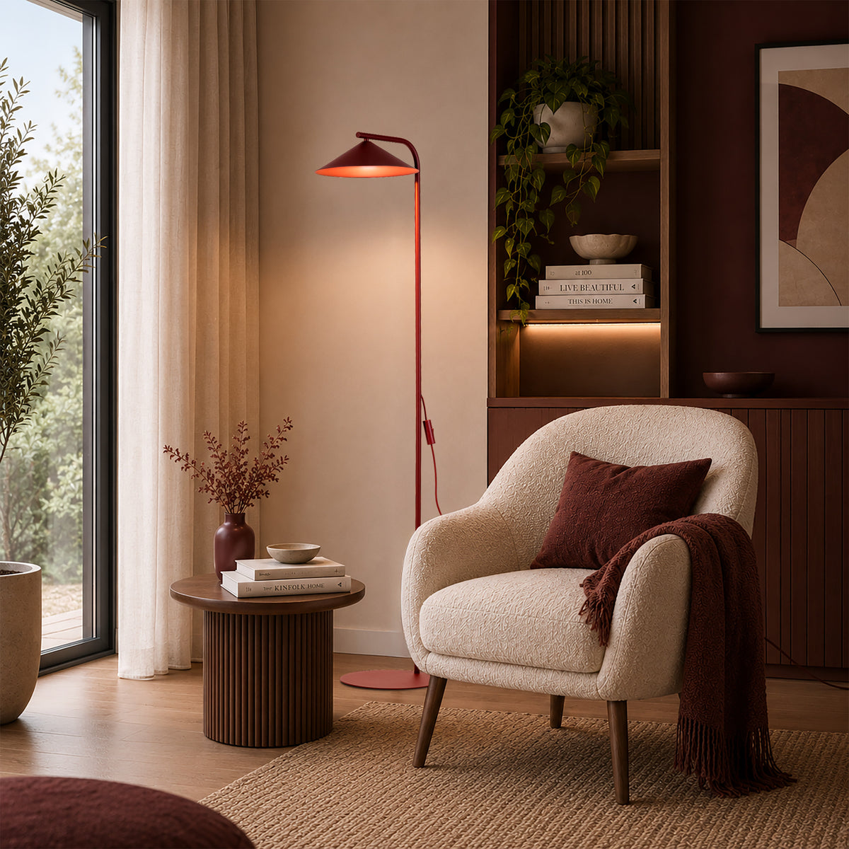 Lampadar TK Lighting Lume, burgund, 16214