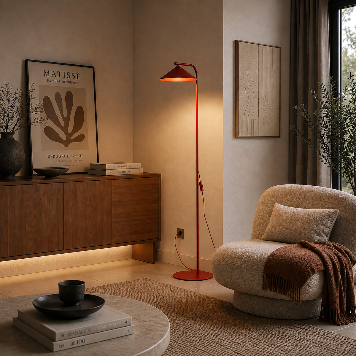 Lampadar TK Lighting Lume, burgund, 16214