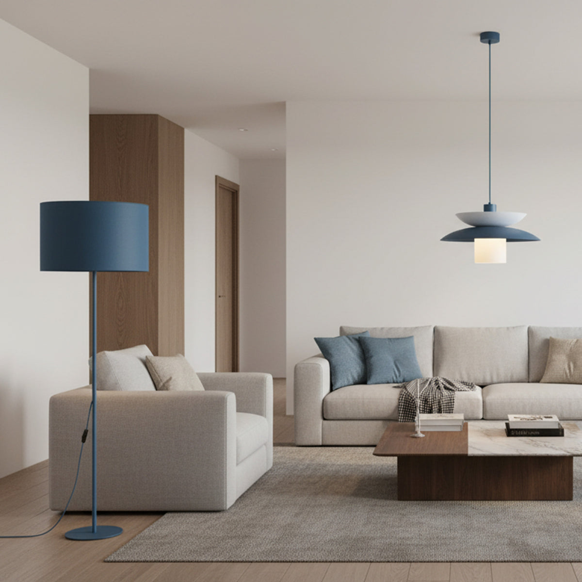Lampadar TK Lighting Dalum, bleumarin, 16229