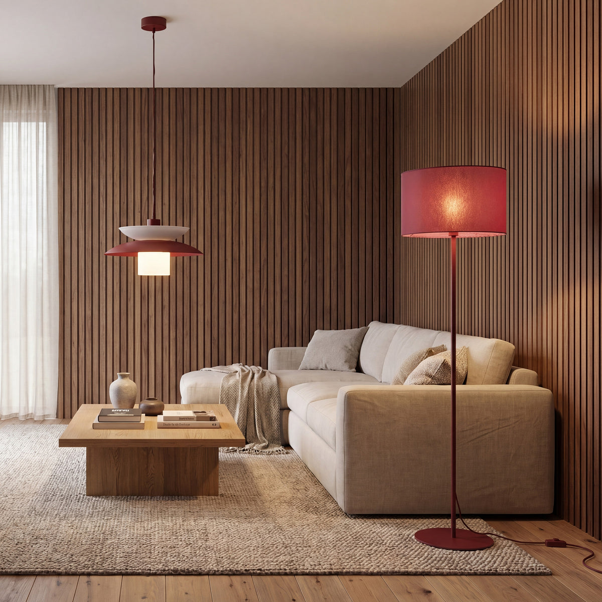 Lampadar TK Lighting Dalum, burgund, 16230