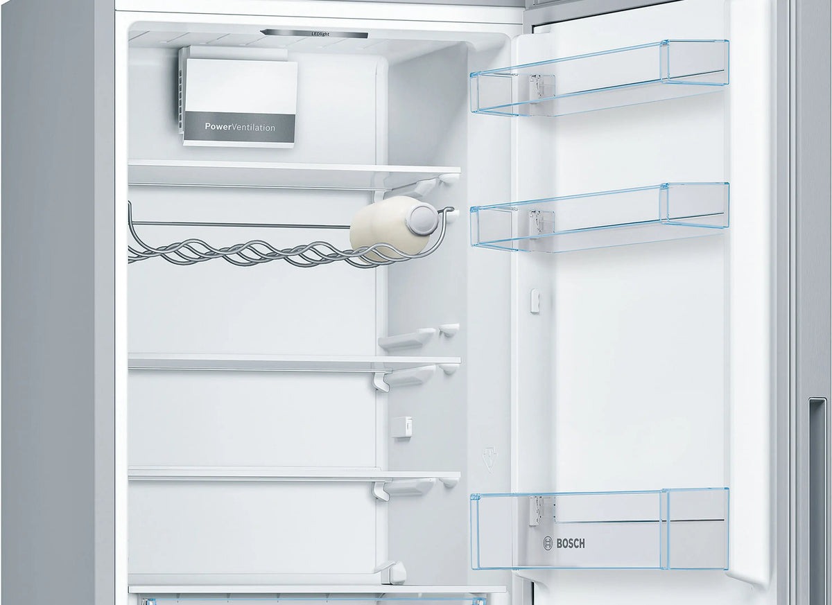Combină frigorifică Bosch KGV36VLEAS, Seria 4, 308 l, inox