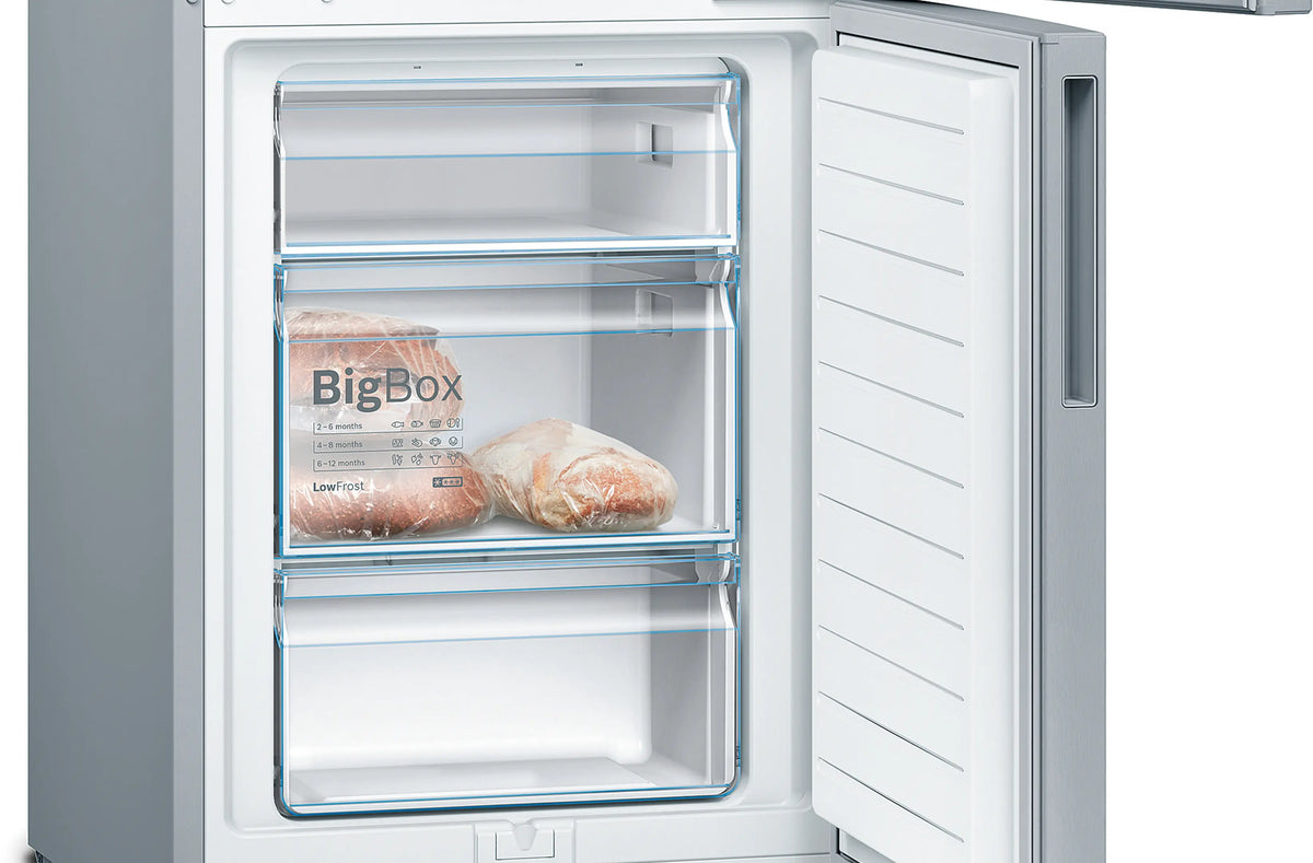 Combină frigorifică Bosch KGV36VLEA, Seria 4, 308 l, inox