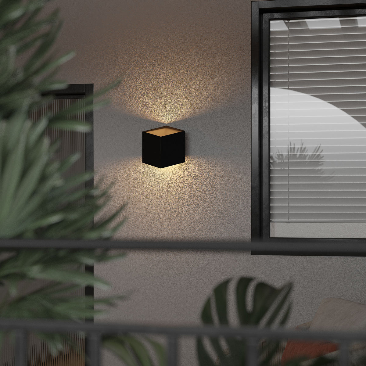 Aplică de exterior TK Lighting Cube, negru, 2 x LED, 18182