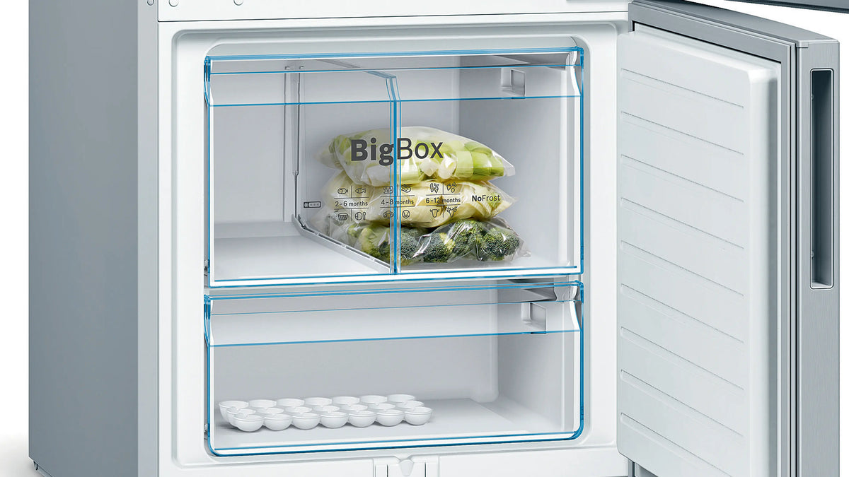 Combină frigorifică Bosch KGV58VLEAS, Seria 4, 503 l, inox
