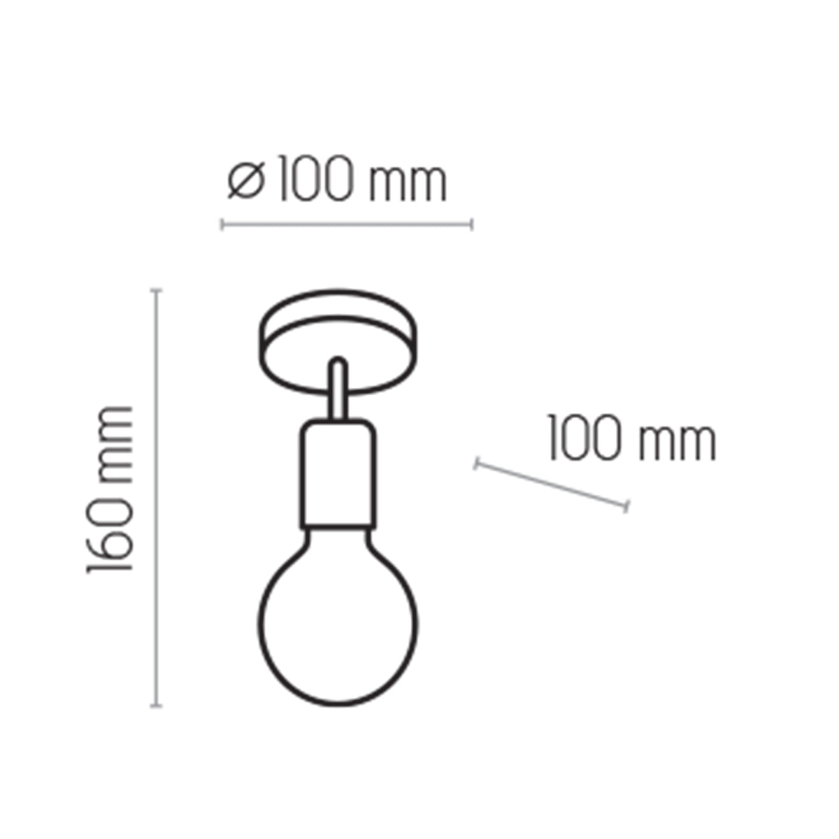 Plafonieră TK Lighting Retro 1 Patyna, negru, 1901