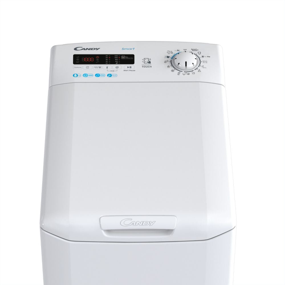 Mașină de spălat rufe cu încărcare verticală Candy CSTG282D2/1-S, 8 kg, 1200 rpm, albă
