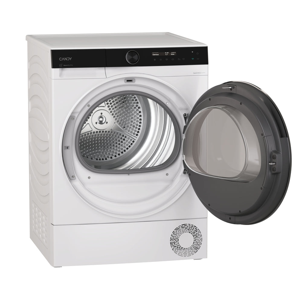 Uscător de rufe Candy BS H9N2B-S, 9 kg, pompă de căldură, alb