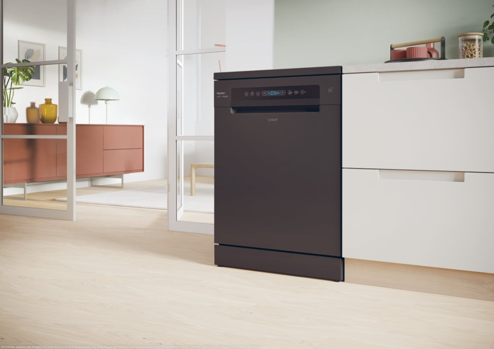 Mașină de spălat vase Candy CF 5C6F0B, 60 cm, 15 seturi, neagră