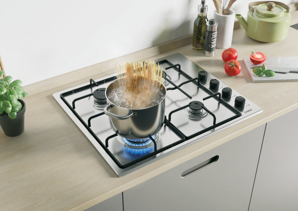 Plită pe gaz Candy CHW6LBX, 60 cm, 4 zone, inox