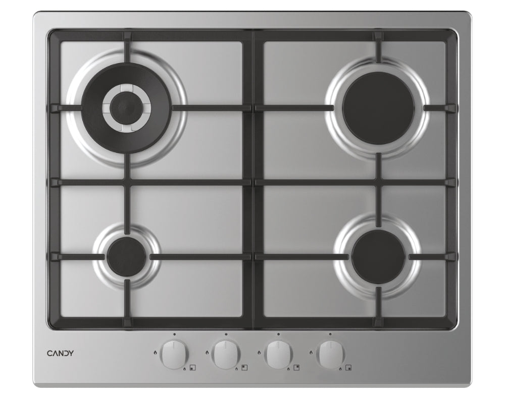 Plită pe gaz Candy CHG6BR4WX, 60 cm, 4 zone, inox