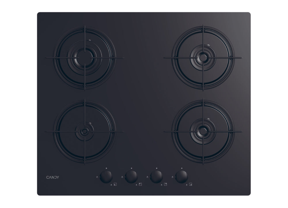 Plită pe gaz Candy CVW6BB, 60 cm, 4 zone, neagră