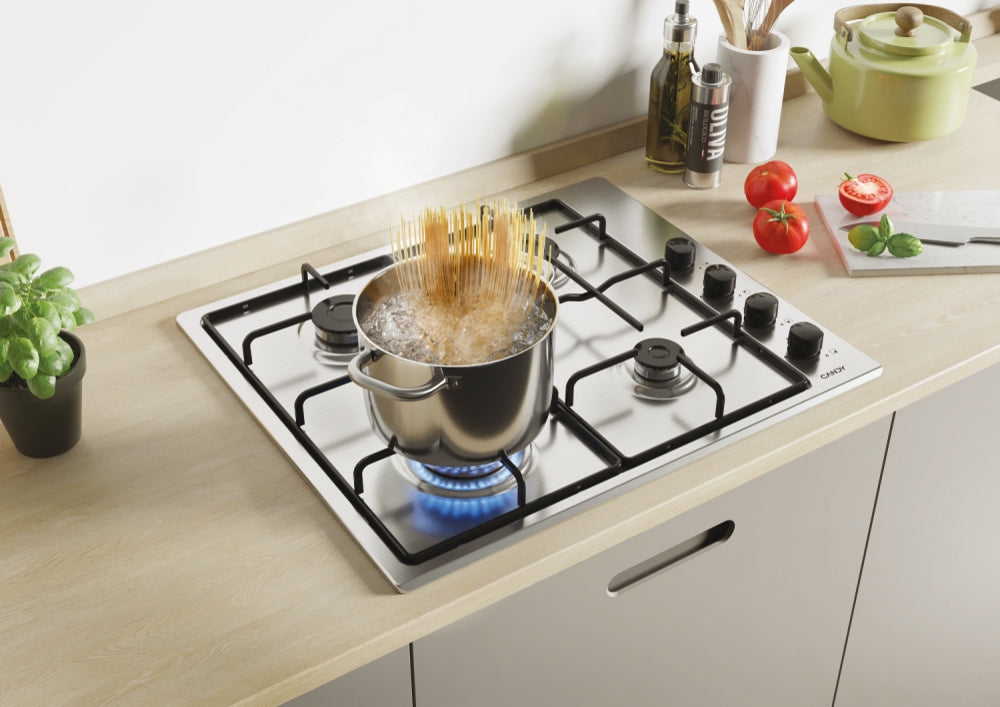 Plită pe gaz Candy CHW6LBX/4U2, 60 cm, 4 zone, inox