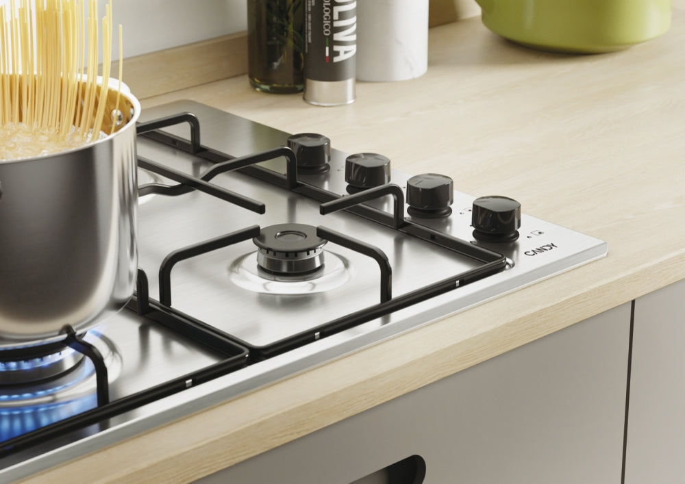 Plită pe gaz Candy CHW6LBX/4U2, 60 cm, 4 zone, inox