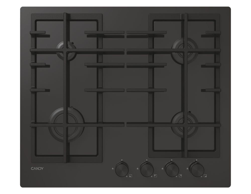 Plită pe gaz Candy CVFG6PB, 60 cm, 4 zone, neagră